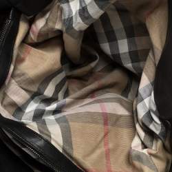 Pre Owned Burberry Black Soft Leather Knot Healy Satchel