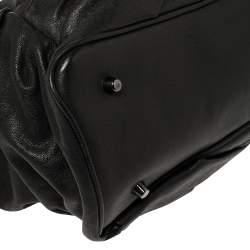 Pre Owned Burberry Black Soft Leather Knot Healy Satchel