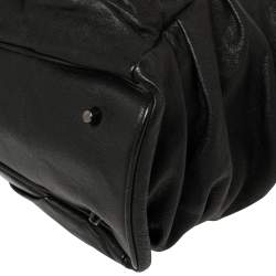 Pre Owned Burberry Black Soft Leather Knot Healy Satchel