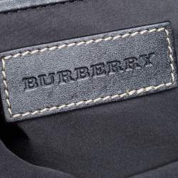 Pre Owned Burberry Beige/Black Vintage Check Canvas and Leather Rucksack Backpack