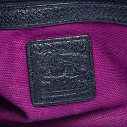 Pre Owned Burberry Black Check Canvas and Leather Large Larkin Hobo