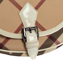 مملوكة مسبقًا Burberry Beige Nova Check Canvas And Patent Leather Shoulder Bag