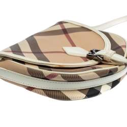 مملوكة مسبقًا Burberry Beige Nova Check Canvas And Patent Leather Shoulder Bag