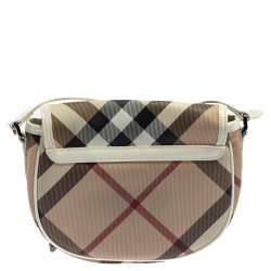 مملوكة مسبقًا Burberry Beige Nova Check Canvas And Patent Leather Shoulder Bag