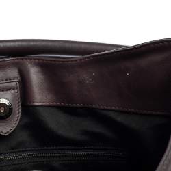 مملوكة مسبقًا Burberry Dark Brown Leather Tassel Hobo