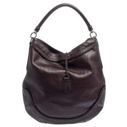 مملوكة مسبقًا Burberry Dark Brown Leather Tassel Hobo