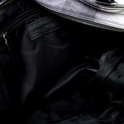Burberry Black Smoked Check Nylon and Leather Buckleigh Tote