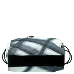 Burberry Black Smoked Check Nylon and Leather Buckleigh Tote