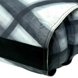 Burberry Black Smoked Check Nylon and Leather Buckleigh Tote