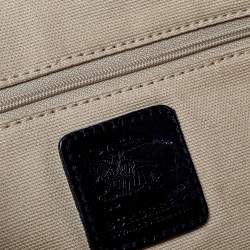 Pre Owned Burberry Multicolor Check Canvas and Leather Snap Tote