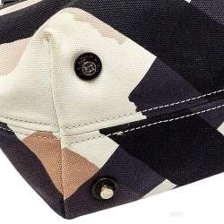 Pre Owned Burberry Multicolor Check Canvas and Leather Snap Tote