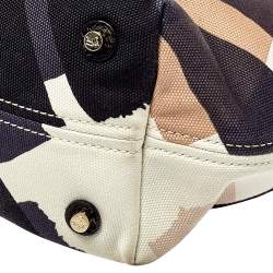 Pre Owned Burberry Multicolor Check Canvas and Leather Snap Tote