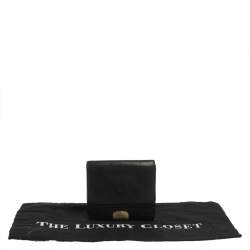 مملوكة مسبقًا Burberry Black/Beige Leather and Canvas Trifold Wallet