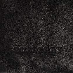 مملوكة مسبقًا Burberry Black/Beige Leather and Canvas Trifold Wallet
