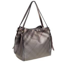مملوكة مسبقًا Burberry Metallic Nova Check Canvas Canterbury Tote