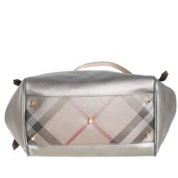 مملوكة مسبقًا Burberry Metallic Nova Check Canvas Canterbury Tote