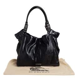 Burberry Black Patent Leather Tote