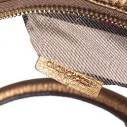 Burberry Metallic Gold Grained Leather Hobo
