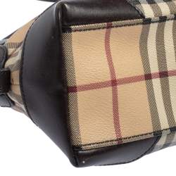 Pre Owned حقيبة كروس بربري بريمروز صغيرة جلد و بلاستيك مشمع هايماركت بيج و بني داكن