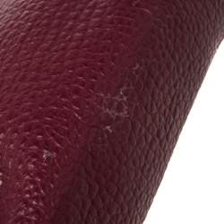 Pre Owned Burberry Burgundy Grain Leather Mildenhall Shoulder Bag