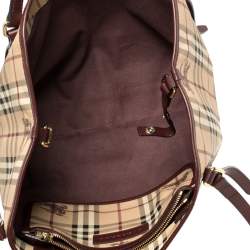 Pre Owned Burberry Multicolor Haymarket Check Canterbury Coated Canvas Tote Bag  
