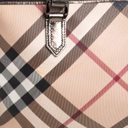 Pre Owned Burberry Beige/Black Nova Check Coated Canvas and Leather Nickie Tote