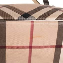 Pre Owned Burberry Beige/Black Nova Check Coated Canvas and Leather Nickie Tote