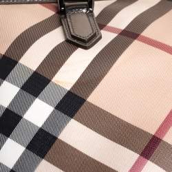 Pre Owned Burberry Beige/Black Nova Check Coated Canvas and Leather Nickie Tote