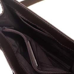 Burberry Brown/Beige House Check Fabric and Leather Messenger Bag