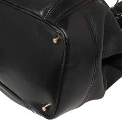 Pre Owned Burberry Black Leather Medium Golderton Tote