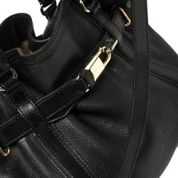Pre Owned Burberry Black Leather Medium Golderton Tote