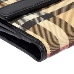 Burberry Beige/Black House Check PVC and Leather French Wallet