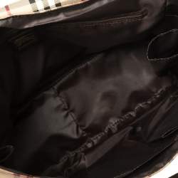 Burberry Beige Haymarket Check PVC and Leather Diaper Messenger Bag