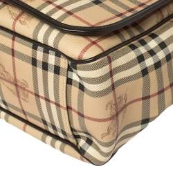 Burberry Beige Haymarket Check PVC and Leather Diaper Messenger Bag