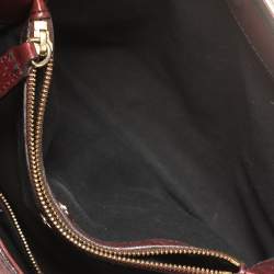 Pre Owned حقيبة كتف بربري هيبورن جلد وكانفاس هاوس تشيك بيج/عنابي