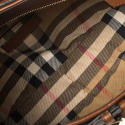 مملوكة مسبقًا حقيبة هوبو بربري بريدل دوتون جلد بني صغيرة