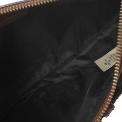 Pre Owned Burberry Brown/Beige House Check Fabric and Leather Crossbody Bag