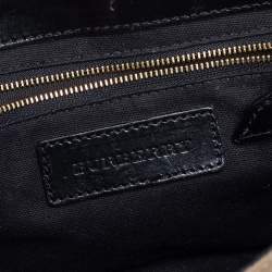 Pre Owned Burberry Black House Check Canvas and Leather Abbott Shoulder Bag