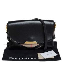 Pre Owned Burberry Black House Check Canvas and Leather Abbott Shoulder Bag