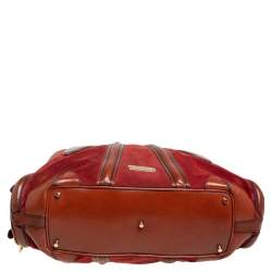 Pre Owned Burberry Brown Leather and Suede Shrimpton Satchel