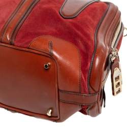 Pre Owned Burberry Brown Leather and Suede Shrimpton Satchel