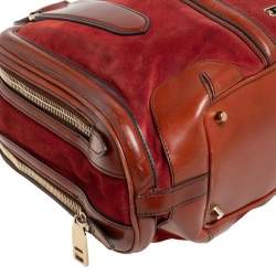 Pre Owned Burberry Brown Leather and Suede Shrimpton Satchel