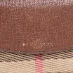 Pre Owned محفظة بربري فرينش جلد وقماش كاروهات هاوس تشيك بني 