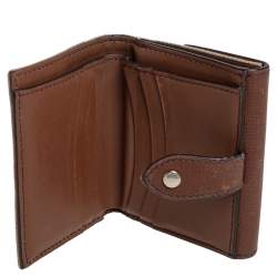 Pre Owned محفظة بربري فرينش جلد وقماش كاروهات هاوس تشيك بني 