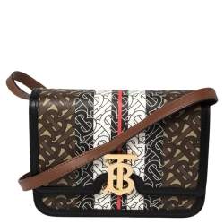  Burberry Multicolor TB-Print Coated Canvas and Leather Crossbody Bag