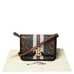  Burberry Multicolor TB-Print Coated Canvas and Leather Crossbody Bag