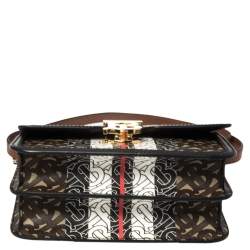  Burberry Multicolor TB-Print Coated Canvas and Leather Crossbody Bag