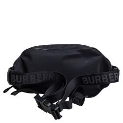 Burberry Black Logo Print Nylon and Leather Bum Belt Bag 