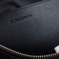 Burberry Black Logo Print Nylon and Leather Bum Belt Bag 