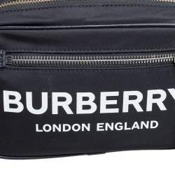 Burberry Black Logo Print Nylon and Leather Bum Belt Bag 